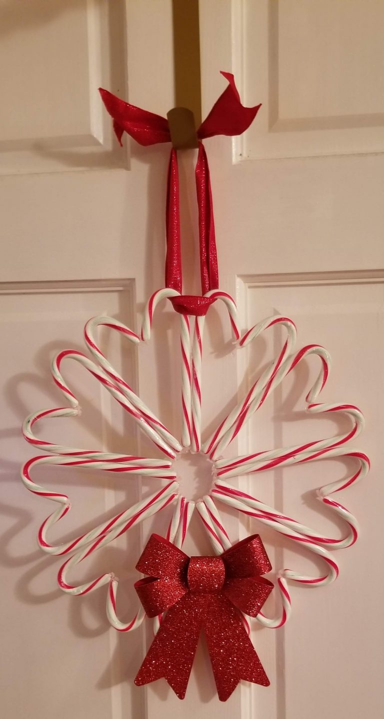 DIY Dollar Store Candy Cane Wreath Meghan on the Move